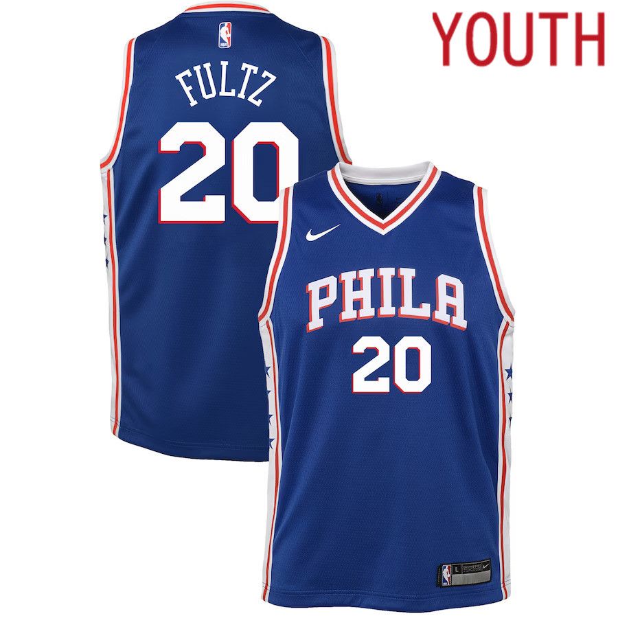 Youth Philadelphia 76ers 20 Markelle Fultz Nike Blue Swingman NBA Jersey
